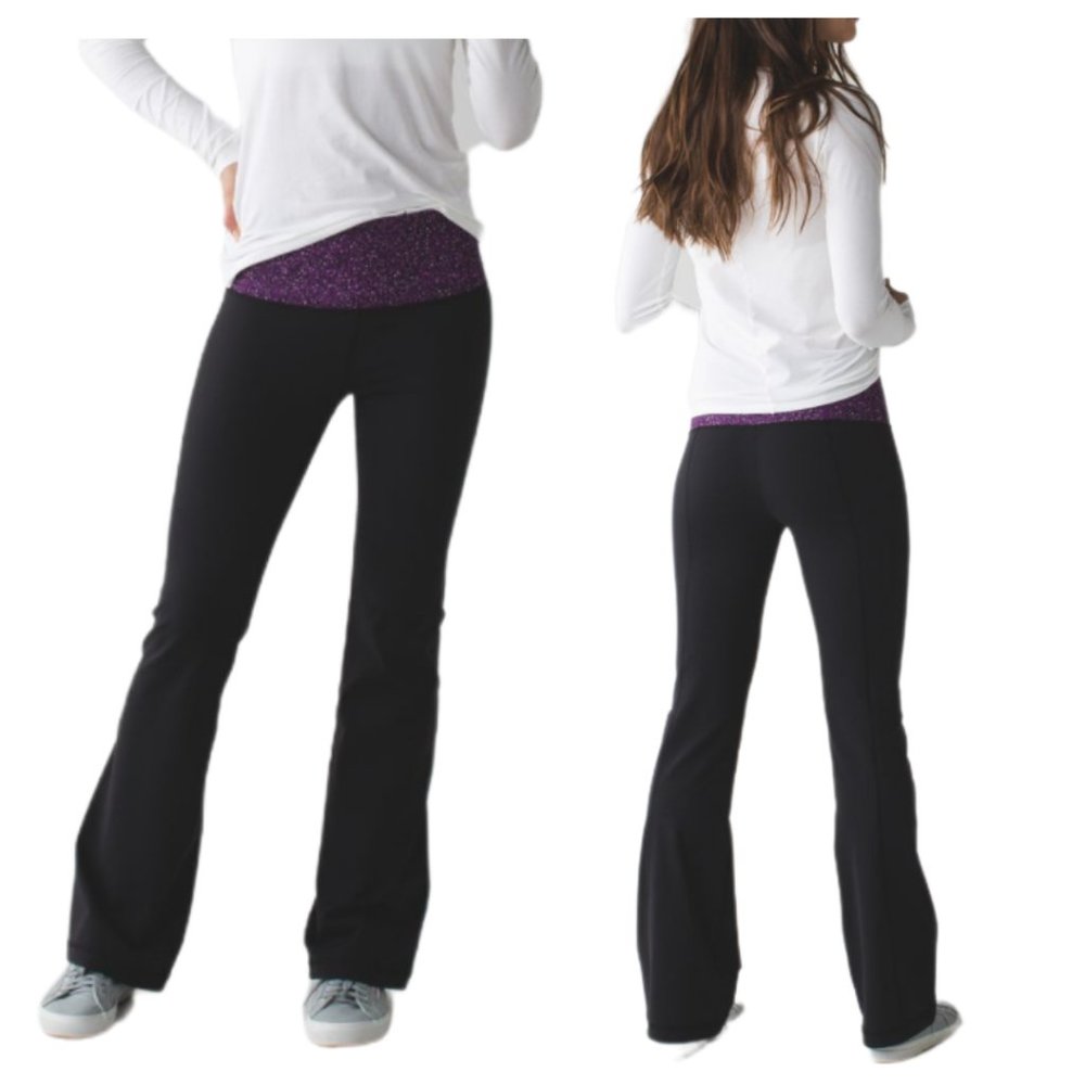 Lululemon Groove Pant Black Flare Leggings Size 8 - Picture 1 of 7